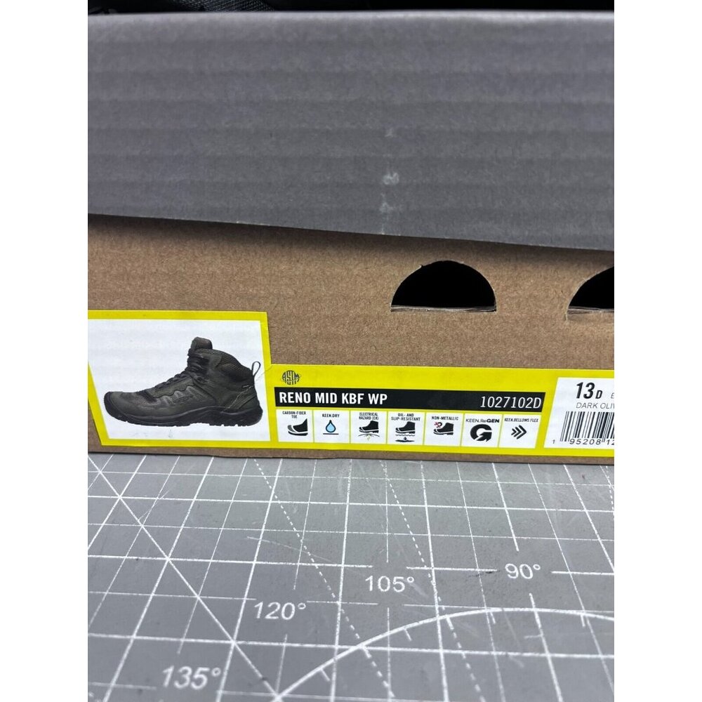 KEEN Utility Reno Mid KBF WP Dark Olive/Black Men's Boot 13 US 47EU NEW~~ - Picture 2 of 7